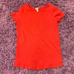 Cat & Jack, burnt orange, stripe texture shirt.